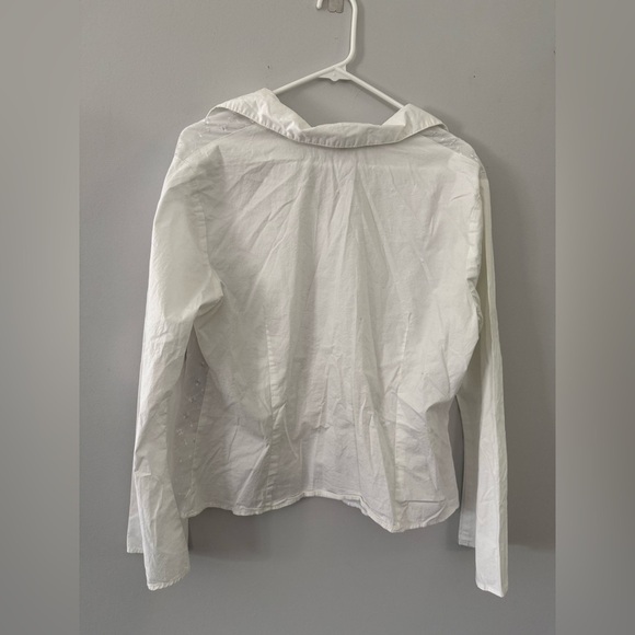 VTG Star City Embroidered Floral Button Up Blouse Long Sleeve White Size S M - Picture 5 of 8